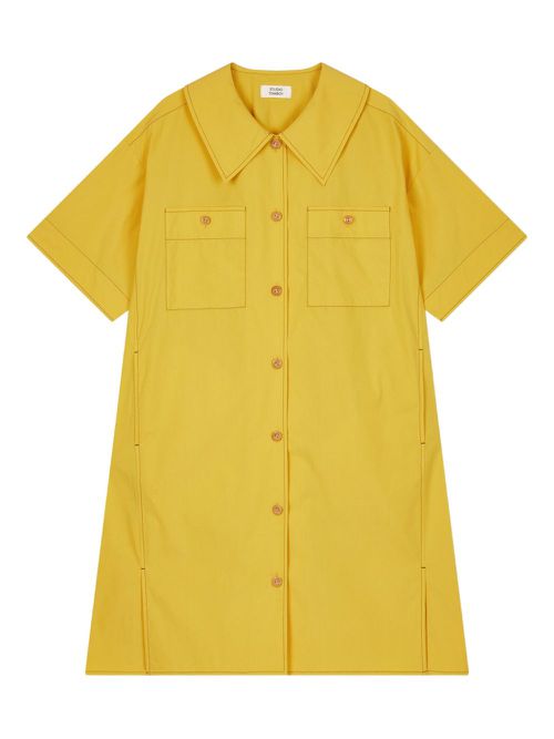 Button-down pocket dress - Yellow