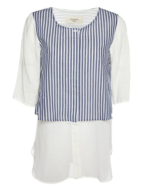 Striped button-down shirt - White