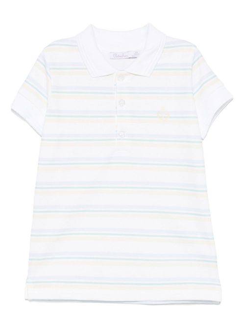 Striped polo shirt - White