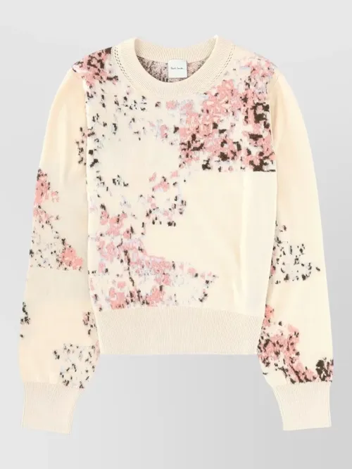 Paul Smith - cotton mohair crew neck floral sweater