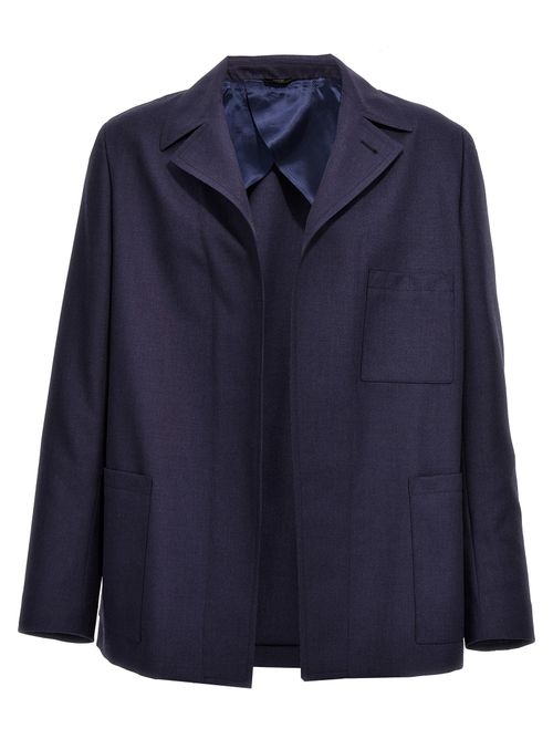 Virgin Wool Blazer — Navy