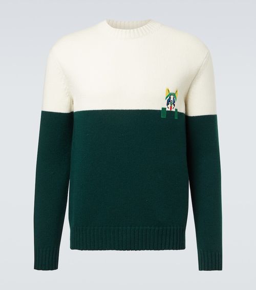 X Louis Wain embroidered wool sweater