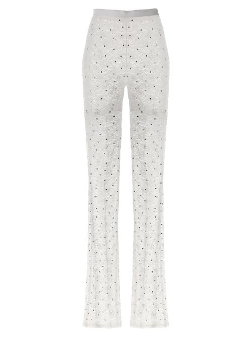 Rhinestone-Embellished Leggings — White