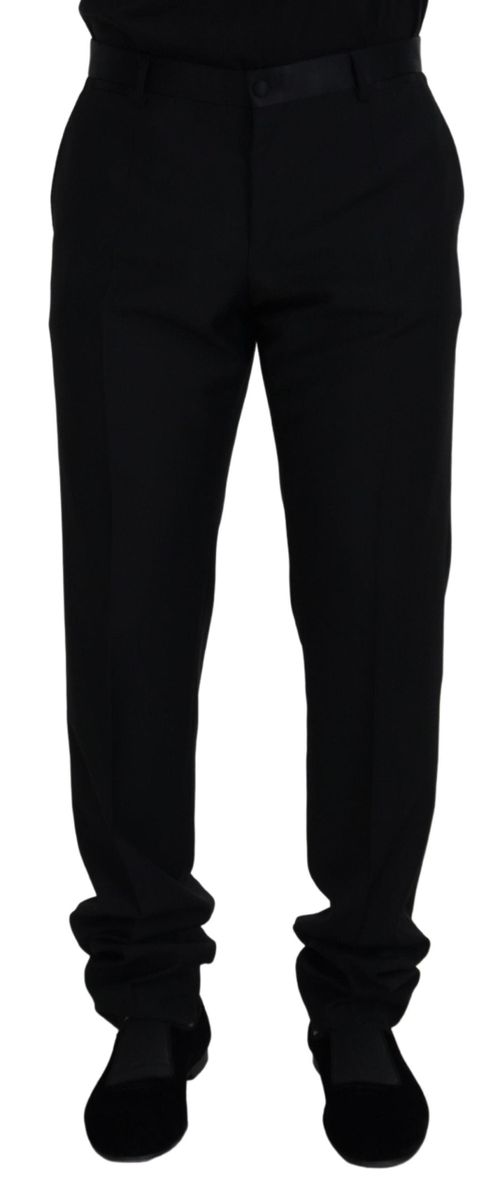 Virgin Wool-Silk Blend Chino — Black
