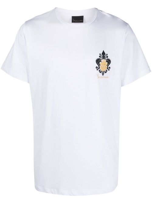 Crest-logo crew-neck T-shirt - White