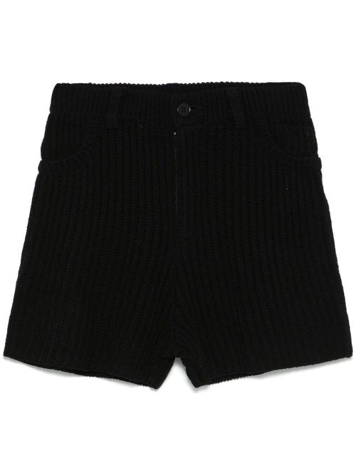 Ribbed-knit shorts - Black