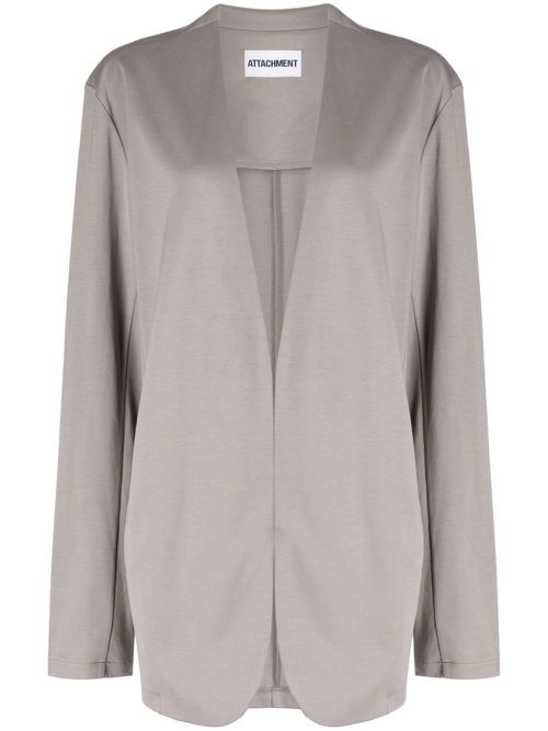V-neck cotton blazer - Grey