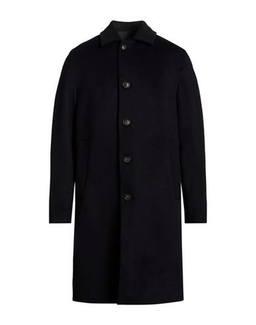 Hevò Man Coat Black Size 36 Virgin Wool, Polyamide