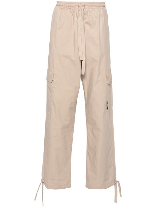 Straight-leg cotton cargo trousers - Neutrals