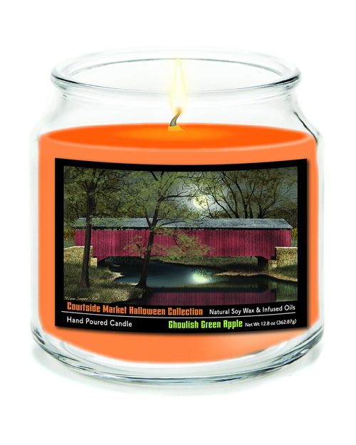 Halloween Collection Covered Bridge Ghoulish Green Apple Soy Wax Candle