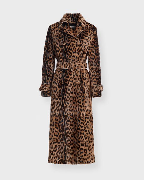 NOUR HAMMOUR Coat Tate Ponyhair Leopard EUR