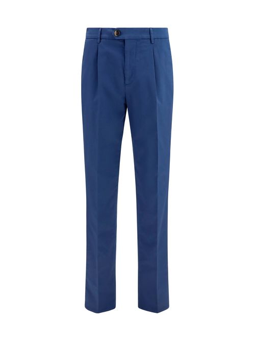 Cotton-Blend Chino Trousers — Blue