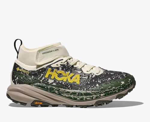 HOKA Men's Speedgoat 6 Mid GTX Shoes in Truffle Salt/Cement