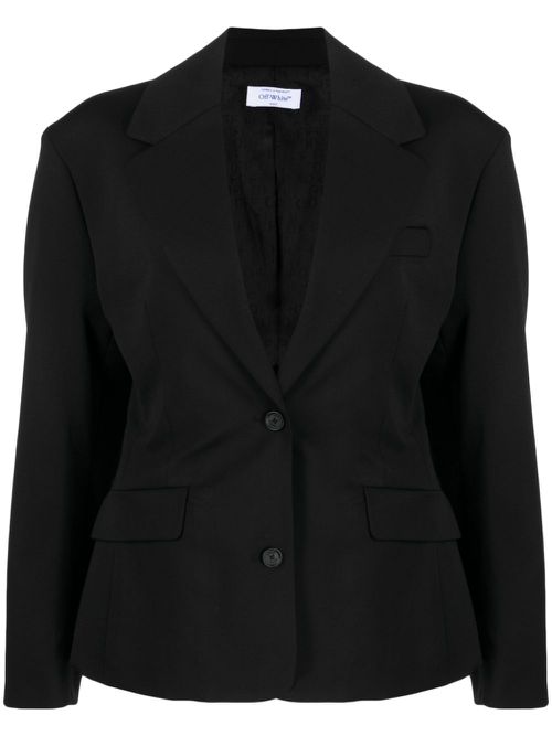 Stretch-wool tailored blazer - Black