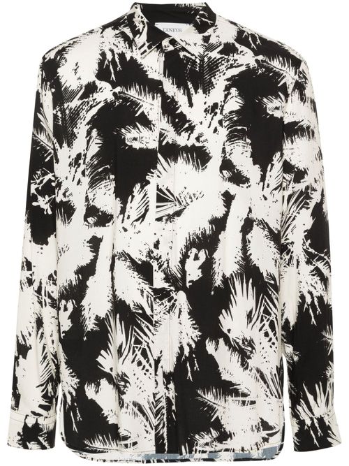 Abstract-print shirt - Neutrals
