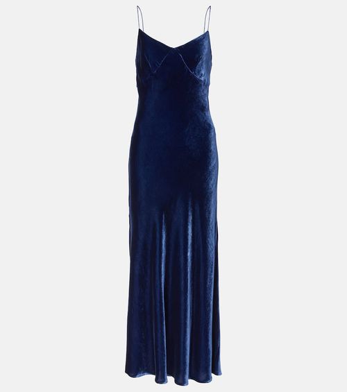Asceno Alberta velvet slip dress