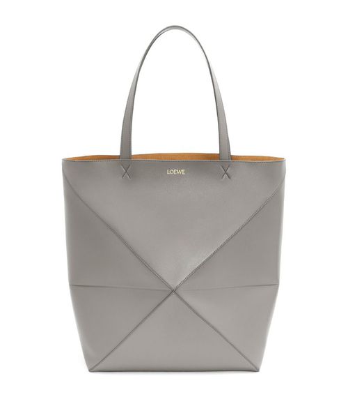 Large Leather Fold Puzzle Tote Bag