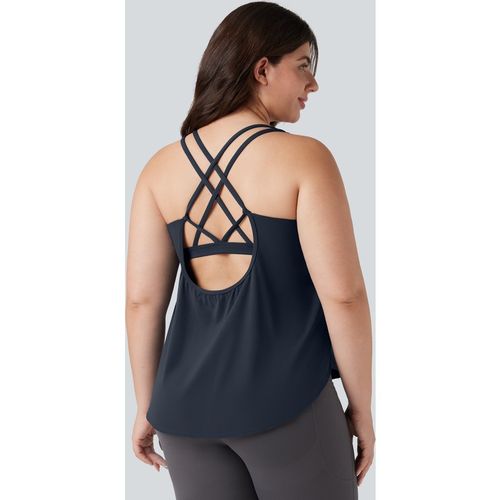 Halara Plus Halara UltraSculpt™ Round Neck Curved Hem Running Tank Top - Carbon - 3X