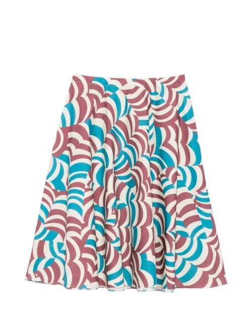 Printed Cotton Midi Skirt