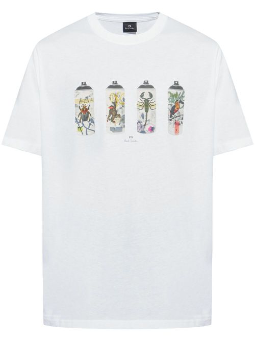 Spray Cans-print T-shirt - White