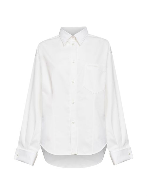 Cotton Cocoon-Style Shirt — White