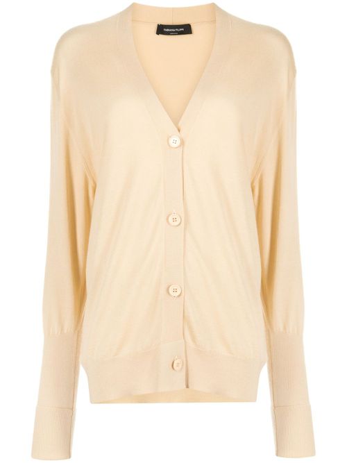 V-neck long-sleeve cardigan - Yellow