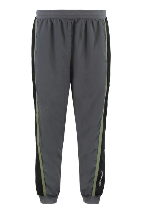 Grey Polyester Striped Jogger