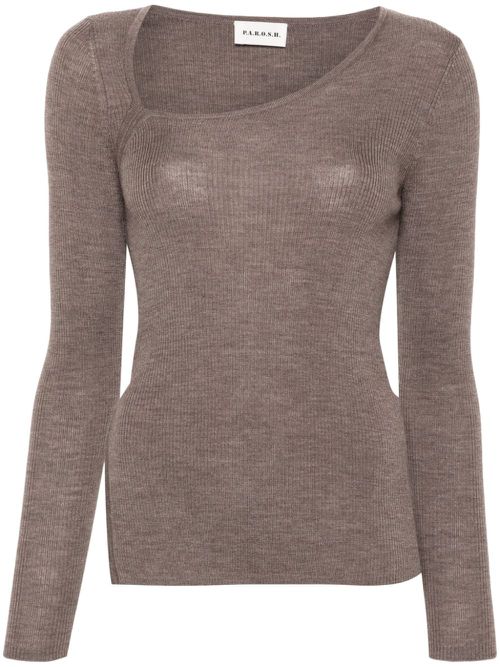 Ribbed jumper - Brown