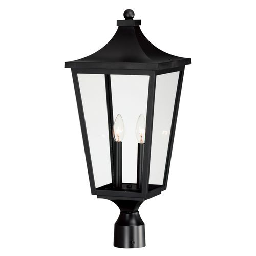 Black Two Light Outdoor Post Lantern from the Sutton Place VX Collection