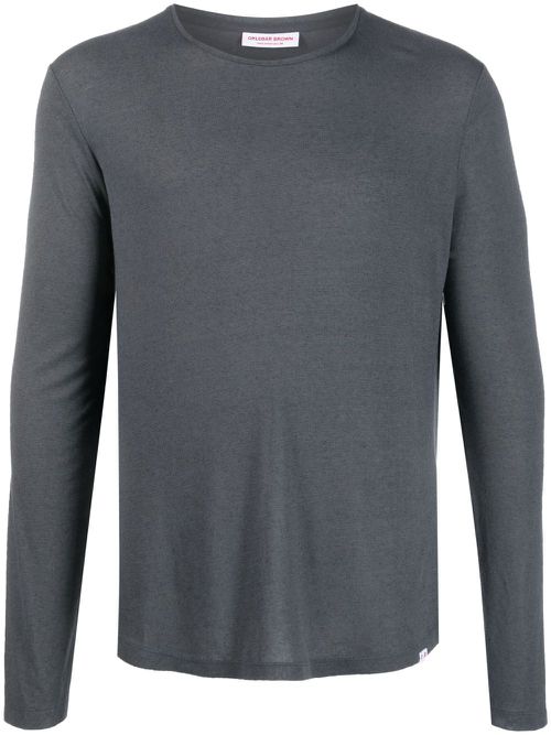 Round-neck long-sleeve jumper - Grey