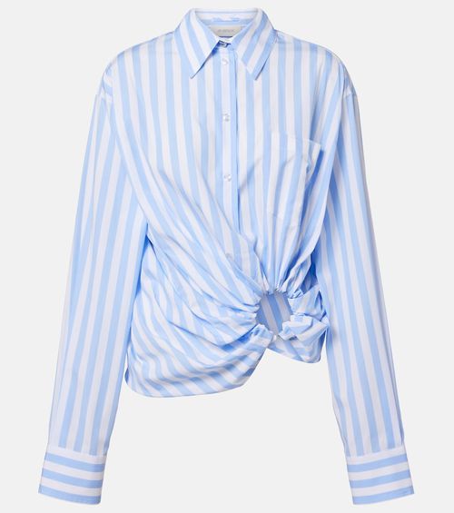 Palmizi cutout striped cotton poplin shirt