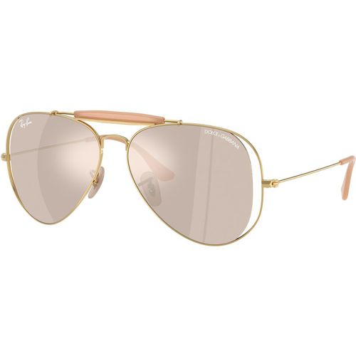 Ray - Ban Unisex Ray - Ban x DOLCE&GABBANA RB3029M 001/0V Gafas de sol Metal Oro Marrón Piloto Espejo