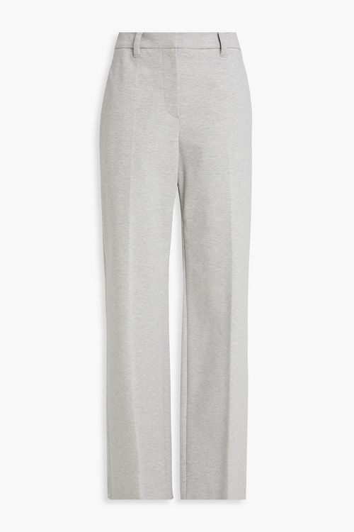 Cotton-blend jersey wide-leg pants - Gray - IT 40