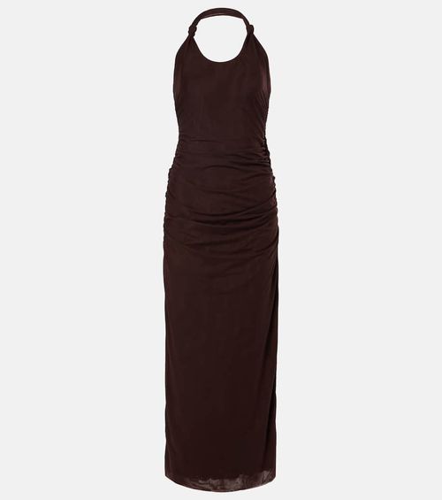 Jacques Knot gathered semi-sheer midi dress