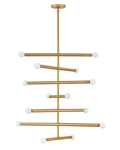 Lacquered Brass LED Chandelier from the Millie Collection