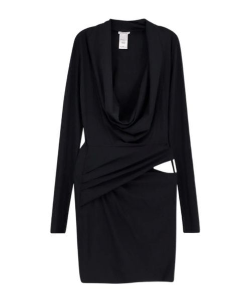 Off-shoulder long-sleeve mini dress