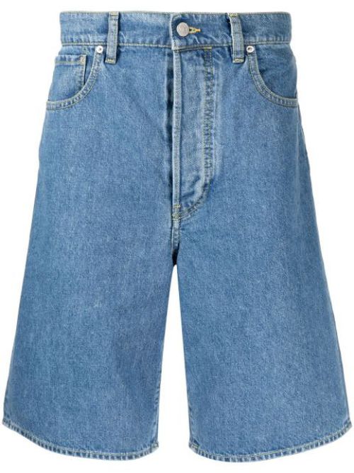 Straight-leg denim shorts