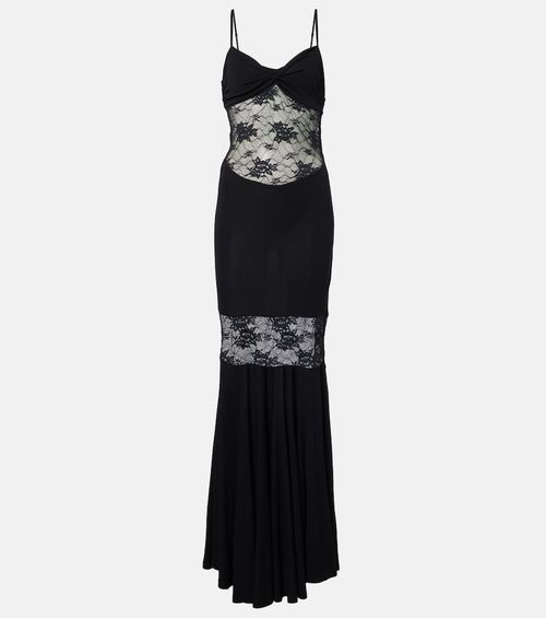 Paneled lace gown