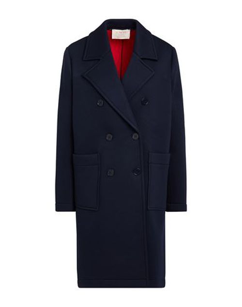 Woman Overcoat & Trench Coat Midnight blue Size 6 Viscose, Elastane, Polyurethane