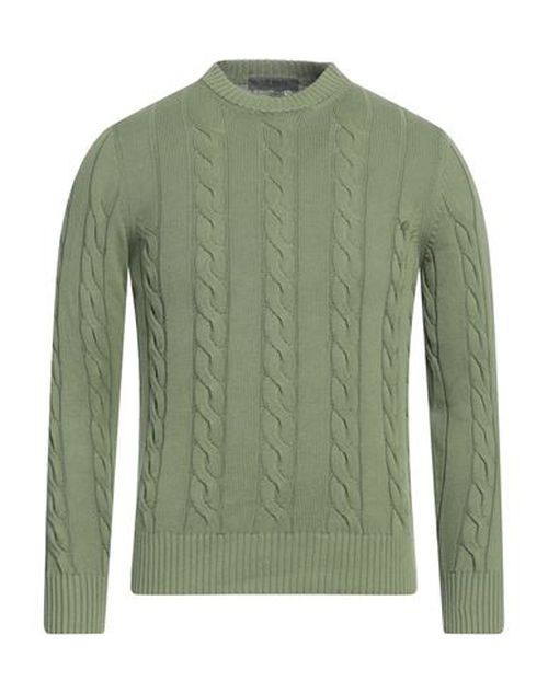 Man Sweater Military green Size 40 Cotton