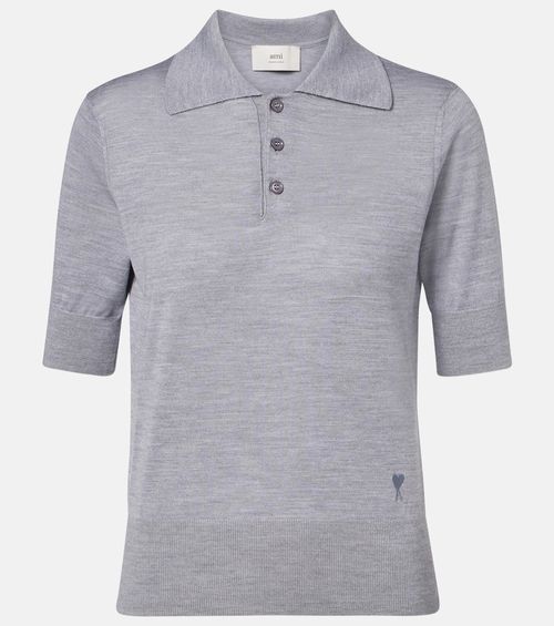Wool and silk polo shirt
