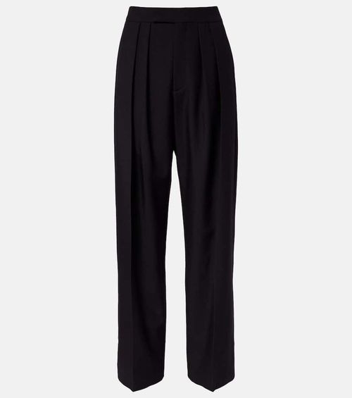 Chloé Pleated high-rise wool gabardine wide-leg pants