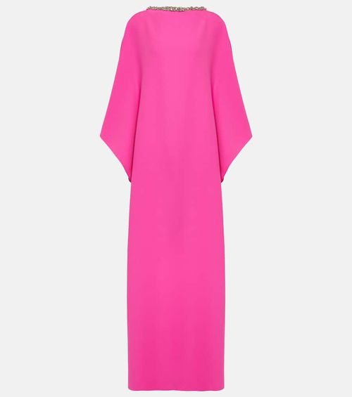 Amarella crystal-embellished crêpe gown
