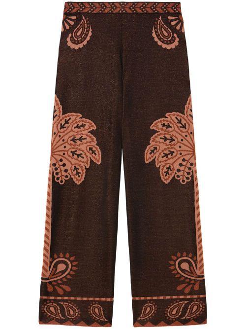 Wild Wonder Foulard palazzo pants - Brown