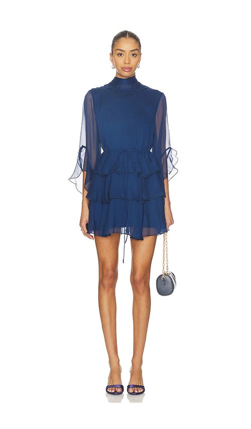 Bardot Norah Ruffle Mini Dress in Navy. 10. Also , 2, 4
