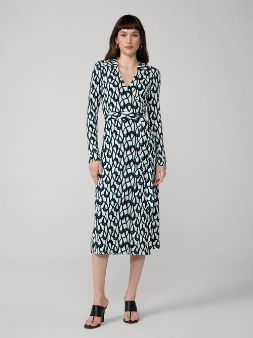 Abigail Silk Jersey Midi Wrap Dress