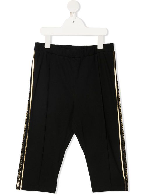 TEEN side-stripe shorts - Black