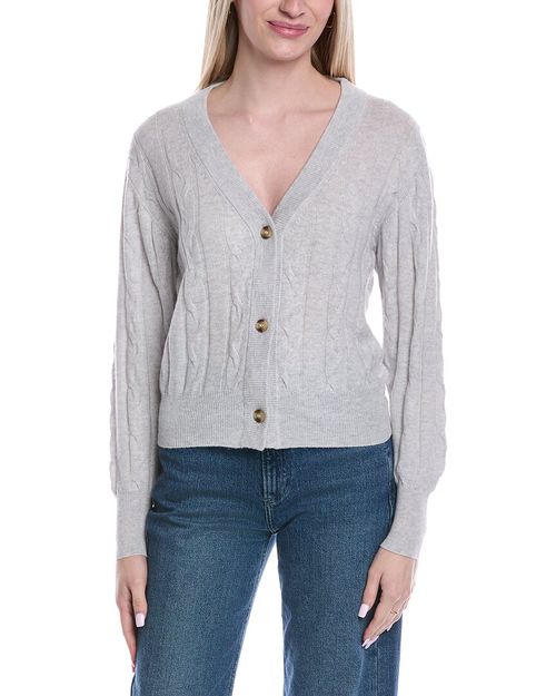 Cable Wool & Cashmere-Blend Cardigan