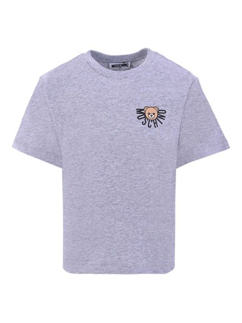 Teddy Bear-print short-sleeve T-shirt - Grey