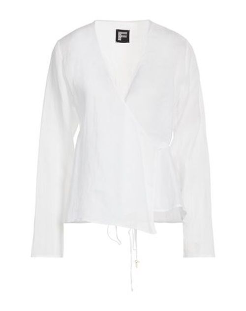 Woman Top White Size L Ramie